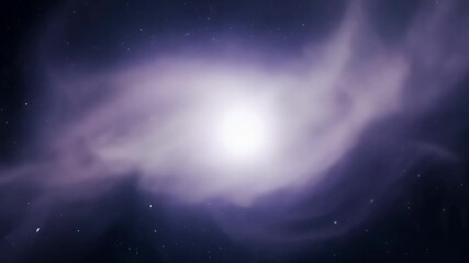 Wall Mural - A swirling storm of interstellar dust envelops a distant star casting a ghostly haze over its bright surface.