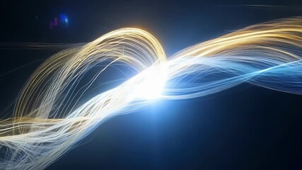 Wall Mural - Bright tendrils of light streaming across a black background resembling a celestial sunrise.