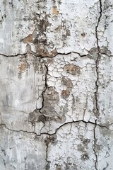 Canvas Print - A close-up shot of peeling white paint on a wall, suitable for use in interior design or home improvement contexts