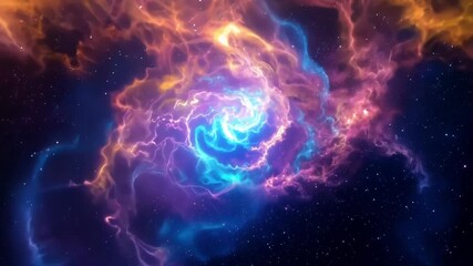 Wall Mural - gliding through a maze of fluorescent hues as if the very fabric of space itself is alive and pulsat