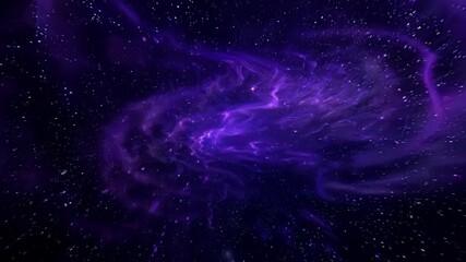 Wall Mural - Drift through a cosmic ocean of purple and blue stars ling against the dark void of space.