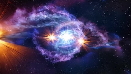Wall Mural - brace yourself as you travel through a turbulent region of colorful exploding supernovas.