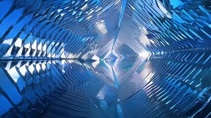 Wall Mural - the camera glides through a seemingly endless labyrinth of reflective mazes creating a mesmerizing v