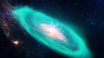 Wall Mural - A thrilling flight through a galaxy filled with sparkling stars and glowing nebulas.