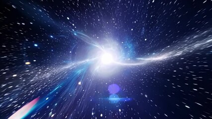 Wall Mural - Imagine yourself traveling at the speed of light zipping through a luminous tunnel filled with cosmic wonders and unknown destinations.