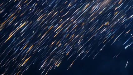 Wall Mural - flying through a of brilliant shooting stars their fiery tails leaving trails of glimmering light in