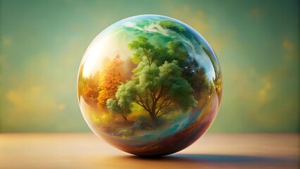 Wall Mural - organic sphere harmony: a nature-inspired design generative ai