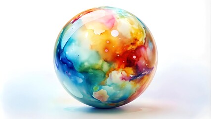 Wall Mural - abstract watercolor sphere pattern: a free-flowing expression of artistic freedom generative ai