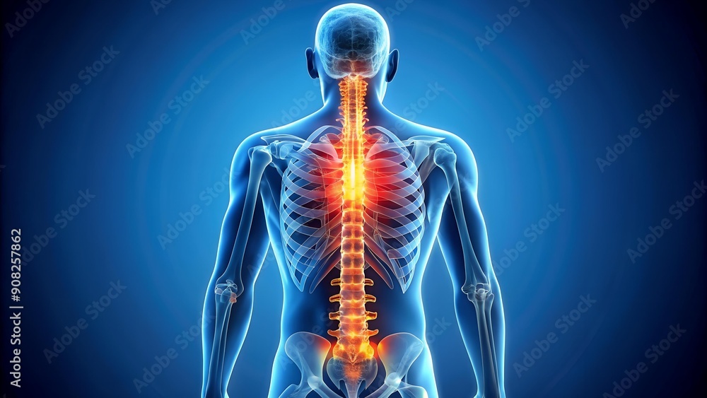 Anatomy of the Spine: A Visual Guide to Pain Points Generative AI Stock