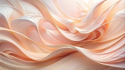 Canvas Print - Ethereal Dance of Hues: A Symphony of White and Peach  AI Generated