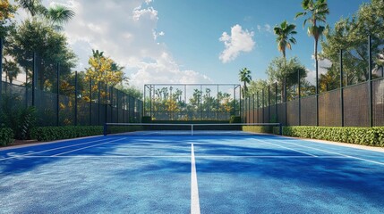 Wall Mural - Padel Tennis-like game with walls and smaller courts