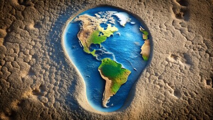 Wall Mural - a passage through time: a footprint embedded in layers of earth generative ai
