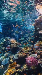 Wall Mural - Vibrant Underwater Fish Paradise Featuring Diverse Marine Life and Colorful Coral Reefs