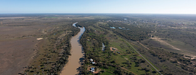 Wall Mural - The  Warrego river at Cunnamulla in western Queensland, Australia.