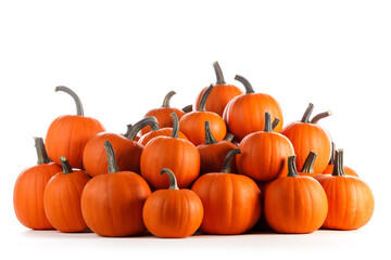 Wall Mural - a lot of pumpkins on white