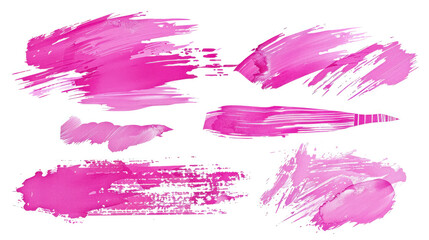 Poster - bold grunge pink paint strokes isolated on white