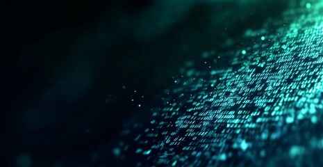 Digital data background with glowing digital code and binary numbers, technology concept