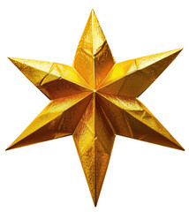 Wall Mural - golden six-pointed star on a transparent background. png file