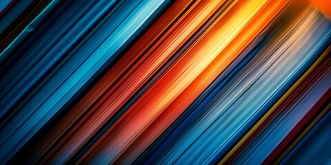 Wall Mural - Abstract, digital art, colorful stripes, blue, orange, yellow, vibrant, modern, aesthetic, vibrant and modern design
