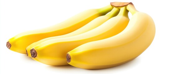 Wall Mural - Fresh Yellow Bananas Bunch Isolated on White