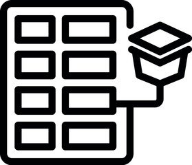 Wall Mural - line art icon of a server allocating resources to a storage unit, symbolizing cloud computing and da