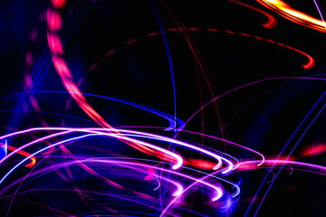 Wall Mural - a colorful abstract painting with red, blue, and purple lines. the painting has a dreamy, surreal fe