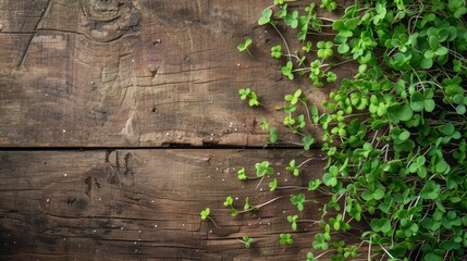 Sticker - Microgreens on wooden background