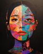 © Jovial Joint - Dual-Sided Artistic Portrait of Woman with Abstract and Vibrant Colors