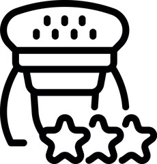 Sticker - Outline icon of a futuristic machine creating stars, representing the concept of artificial intelligence