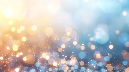 Wall Mural - abstract bokeh light background in blue and gold