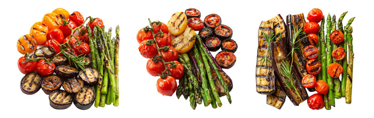 Grilled Vegetable Skewers Isolated on Transparent Background