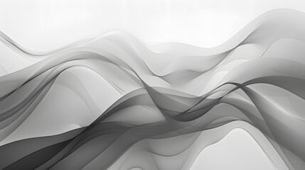 Wall Mural - Minimalist Gray Waveforms, A minimalist background featuring elegant waveforms in light, dim, and dark gray.