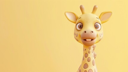 Sticker - A cute cartoon giraffe looking at the camera.