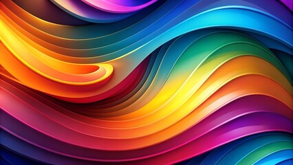 Wall Mural - Abstract Geometric Waveform Symphony in Vibrant Hues  AI generated