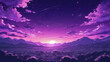 © Intrepid Art - purple anime fantasy night sky moon stars space wallpaper background room for copy