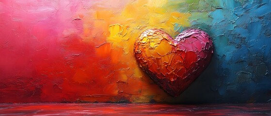 Canvas Print - Abstract Heart Painting.