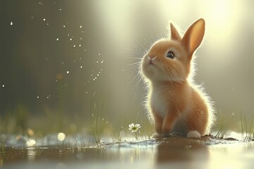 cute bunny in grass