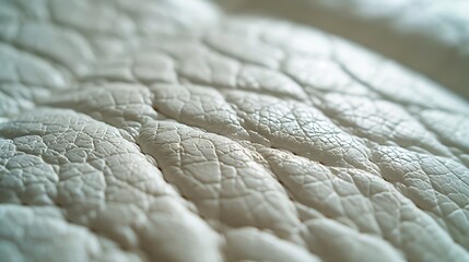 Fototapete - Closeup artificial leather white colour for texture background  top view : Generative AI