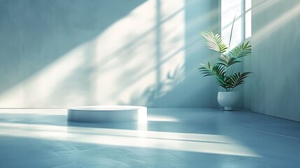 Aufkleber - Epmty Room Ctreative Design Copy Space Presentation Post Banner Art Background Podium Interior : Generative AI