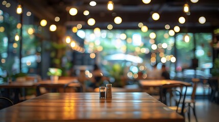 Leinwandbilder - Blur Thai style interior restaurantBackground blurred couter coffee bar Resturant cafe cafe blurred background with bokeh : Generative AI