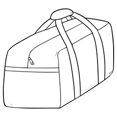 duffle bag illustration hand drawn outline vector