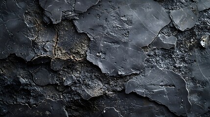 Fototapete - Texture of black polished concrete background Dark old wallpaper with cement texture Nature wall concept surface mockup Empty rough cement wall or floor background Top view close up co : Generative AI