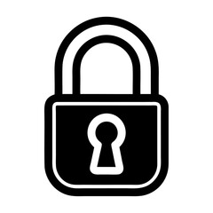 Minimalist flat lock and unlock security icon and vector illustration