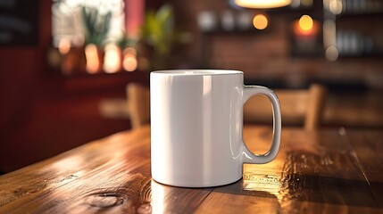 Poster - A ClosedUp Shot of A Blank Coffee Mug MockUp : Generative AI