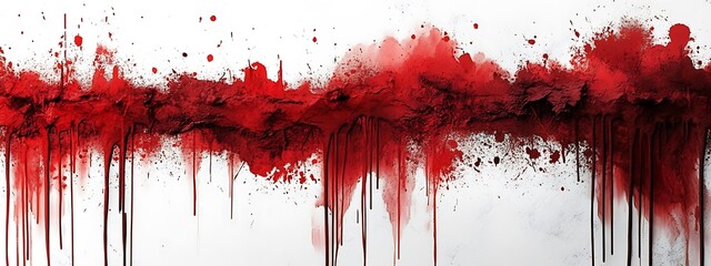 Wall Mural -  red paint splatter on white wall background, Red blood splatter on a grunge wall, horror wall, halloween wall, red vintage, retro,red splash dripped blood textured wall,banner poster design walll 