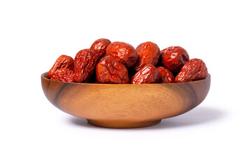 Wall Mural - dried red chinese jujube isolated on the white background