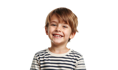 Poster - Portrait of a smiling teenager boy wearing casual clothes standing with happy face, isolated on transparent background