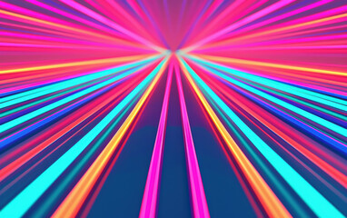 Canvas Print - Vivid abstract background with neon lights forming dynamic lines in vibrant hues. Perfect for tech or futuristic design concepts and creative projects.