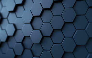 Wall Mural - abstract blue hexagonal background with geometric pattern. modern and futuristic design for digital,
