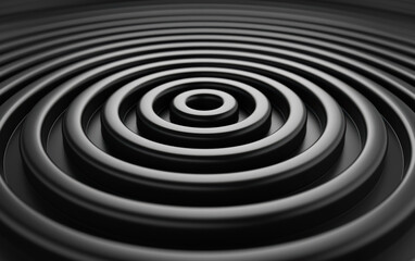 Wall Mural - monochrome concentric circles forming hypnotic abstract pattern creating visual depth and texture. p